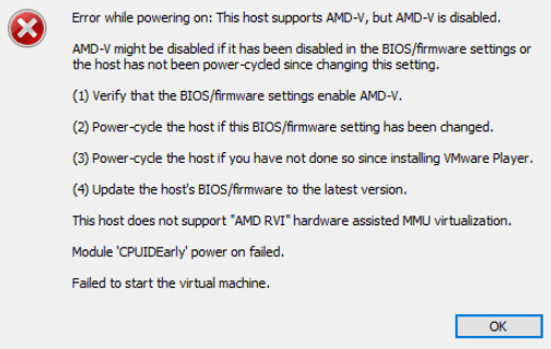 AMD 오류 메시지