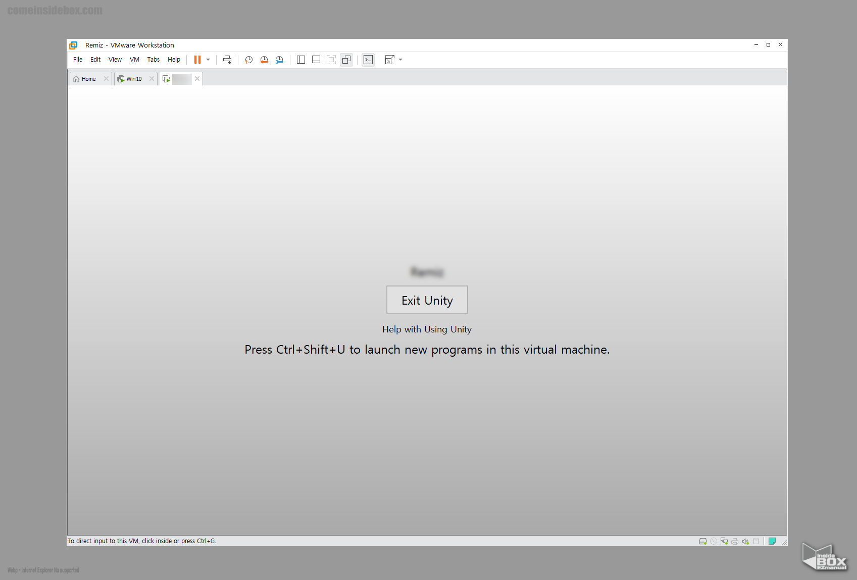 VMware_unity_모드_실행_후_게스트_PC_unity_모드_활성화_화면