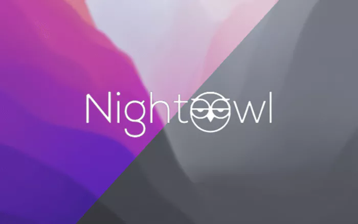 맥 몬터레이 바탕화면 밝은 화면 어두운 화면 위 NightOwl 타이포