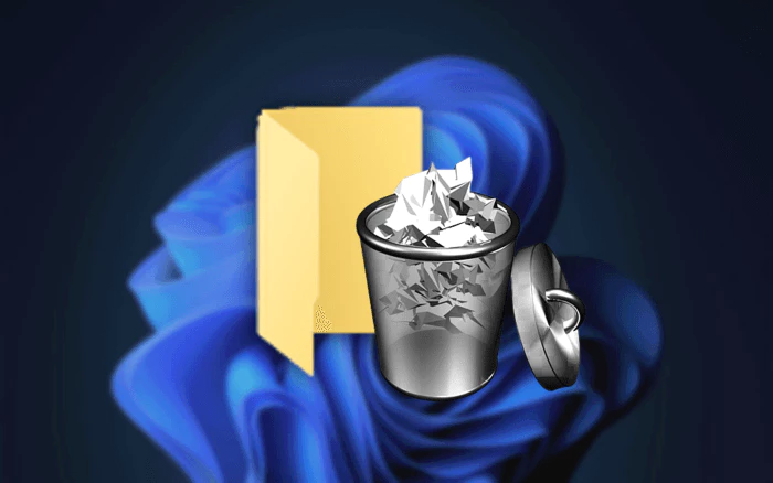 Windows 바탕화면 위 폴더 와 휴지통 이미지