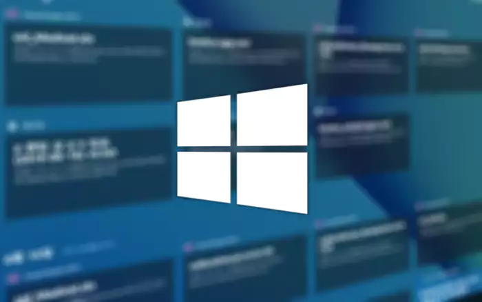 Windows 타임 라인 화면 과 Windows 로고