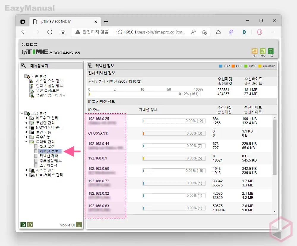 트래픽 제한을 위해 공유기에서 특정 아이피 속도를 조절하는 방법 - insideBOX