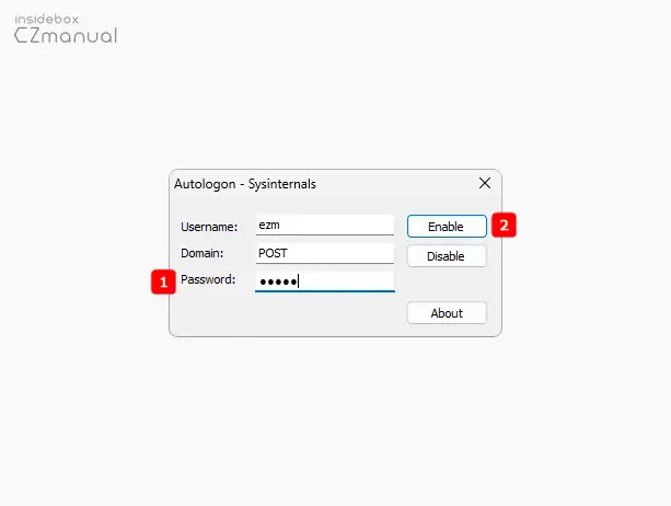 Autologon에서-계정-정보-입력-후-Enable-버튼-클릭