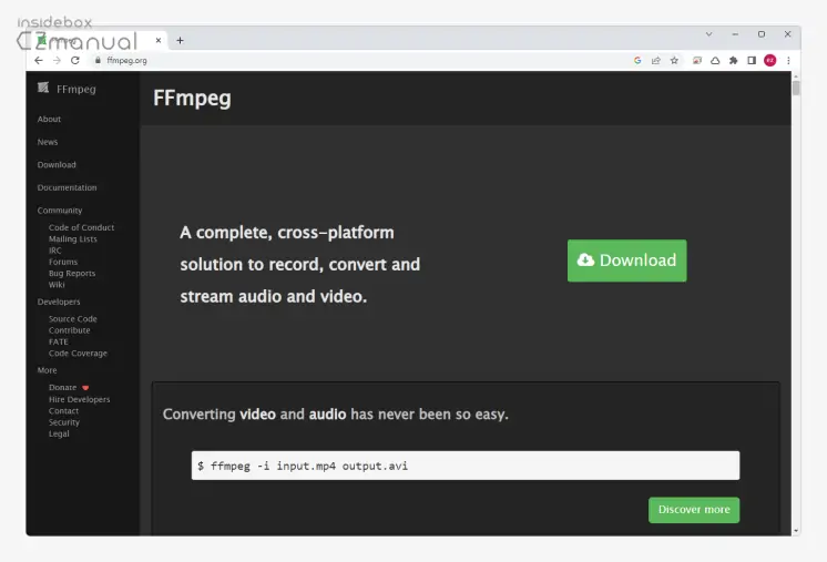 윈도우에서 FFmpeg 동영상 변환도구 사용하기 설치 및 기본 사용법 - insideBOX