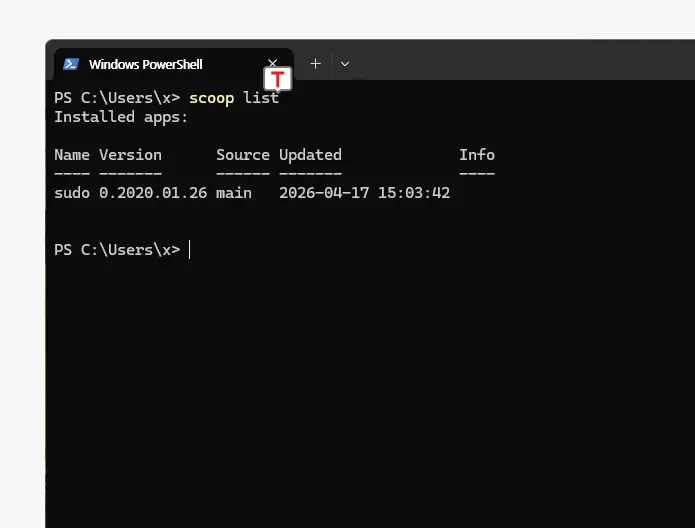 scoop-설치-목록-확인-가능