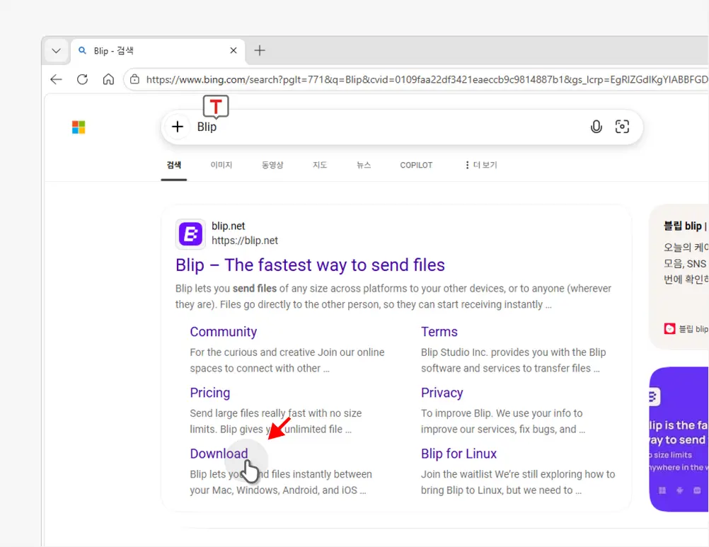 Blip-공식-Download-페이지-접속